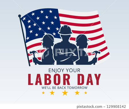 enjoy your labor day patriotic background 129908142