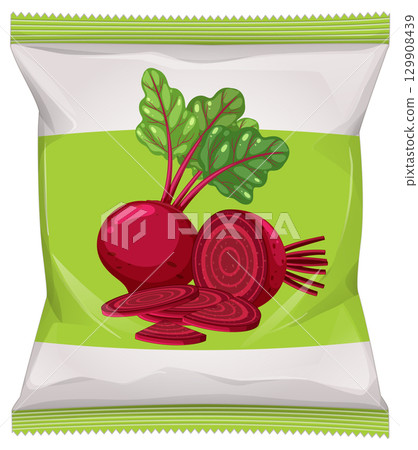Beetroot Vegetable Snack Packaging Vector Illustration 129908439