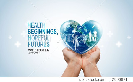 World heart day. health care medical focus heartbeat for checking the function of the patient heart. health insurance, love. heart attack and cardiology. elements of this image furnished by NASA. 129908711