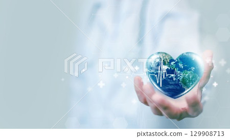 World heart day. health care medical focus heartbeat for checking the function of the patient heart. health insurance, love. heart attack and cardiology. elements of this image furnished by NASA. World heart day. health care medical focus heartbeat for checking the function of the patient heart. health insurance, love. heart attack and cardiology. elements of this image furnished by NASA. 129908713