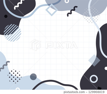 Memphis pattern, geometric pattern, abstract background frame illustration. Pop design, abstract material, frame. 129908819
