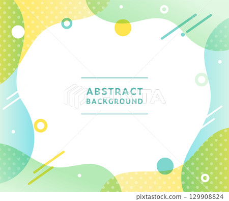 Abstract background frame illustration with curves, wavy lines, and polka dots. Pop design, abstract material, frame. Abstract background frame illustration with curves, wavy lines, and polka dots. Pop design, abstract material, frame. 129908824