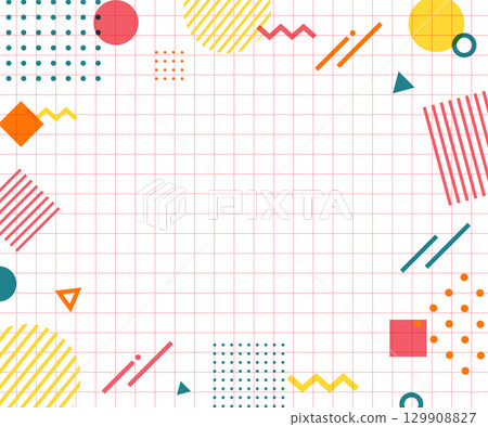 Memphis pattern, geometric pattern, abstract background frame illustration set, pop design, abstract Memphis pattern, geometric pattern, abstract background frame illustration set, pop design, abstract 129908827