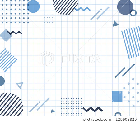 孟菲斯圖案、幾何圖案、抽象的背景框架插圖集、流行設計、抽象 129908829