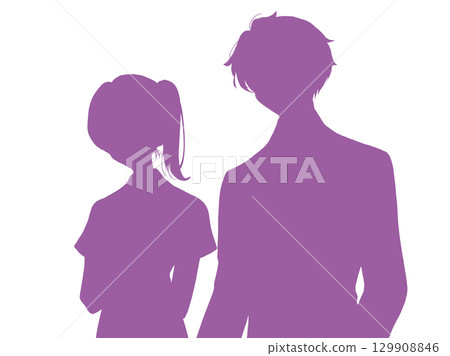 Nurse and doctor side by side silhouette 129908846