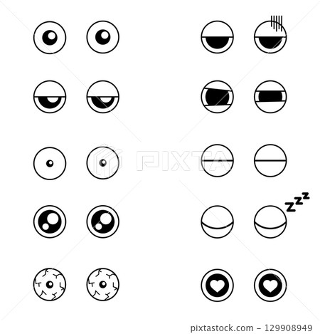 眼睛表情向量插圖素材集 129908949