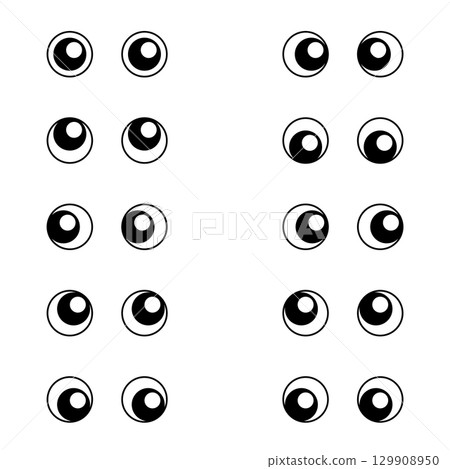 Eye line vector illustration set Eye line vector illustration set 129908950