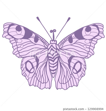 Monarch butterflies Vector hand drawn insect illustration isolated on white background 129908994