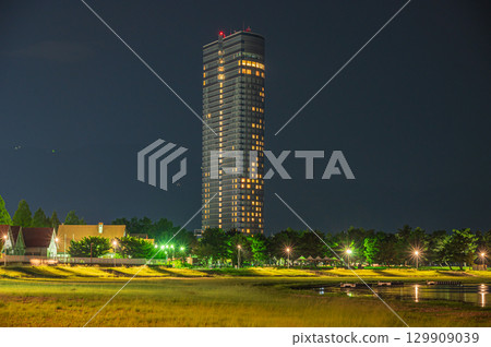 大津市琵琶湖夜景 大津市琵琶湖夜景 129909039