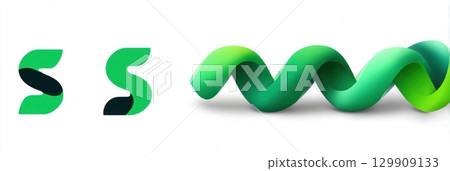 Creative Logo Design Showcasing Modern Shapes and Vibrant Green Colors, Emphasizing Brand Identity and Visual Appeal for Contemporary Art Creative Logo Design Showcasing Modern Shapes and Vibrant Green Colors, Emphasizing Brand Identity and Visual Appeal for Contemporary Art 129909133