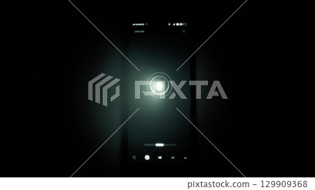 Voice Memo Screen Illuminated in Darkness at Night With Clear Display Voice Memo Screen Illuminated in Darkness at Night With Clear Display 129909368