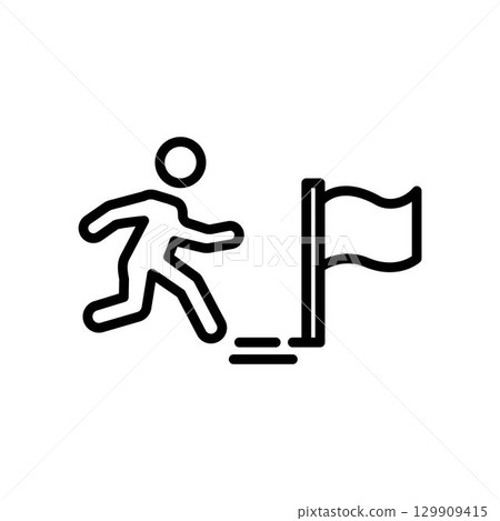 Running icon. vector. Editable stroke. linear style sign for use web design,logo .Symbol illustration. 129909415