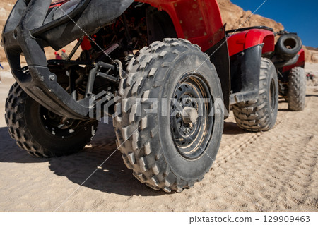 Explore rugged terrain on quad motorbikes in the Sinai desert near Sharm el Sheikh, Egypt Explore rugged terrain on quad motorbikes in the Sinai desert near Sharm el Sheikh, Egypt 129909463