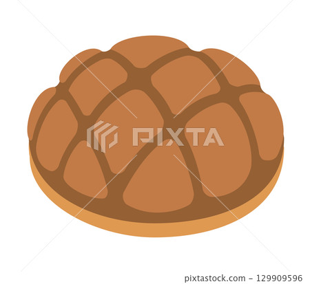 巧克力甜瓜麵包圖標 巧克力甜瓜麵包圖標 129909596