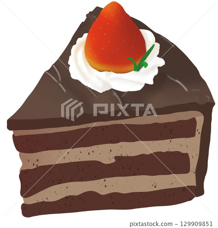 chocolate cake with strawberry 129909851