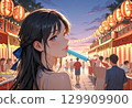 Summer festivals and food stalls 129909900