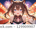 Summer festivals and food stalls 129909907