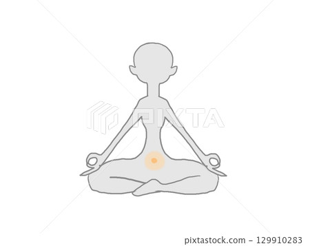 第二脈輪和人體輪廓的插圖 129910283