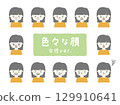 人物插圖表情集（簡單/純色/適用於日常生活、商業和教育） 129910641