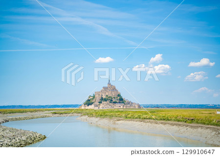 世界遺產聖米歇爾山的美麗風景 129910647
