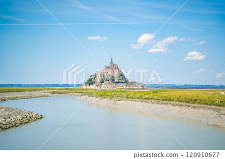 世界遺產聖米歇爾山的美麗風景 129910677