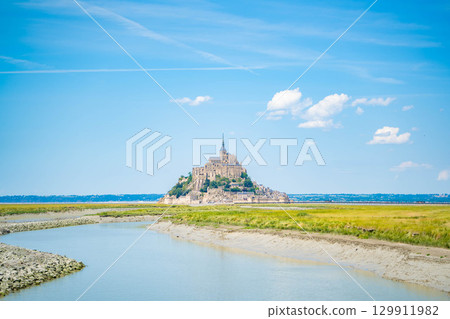 世界遺產聖米歇爾山的美麗風景 129911982