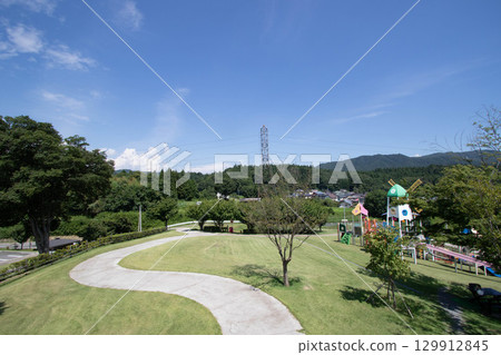 View to the east from the top of the observation deck at Roadside Station Nakayama Basin, Takayama Village, Gunma Prefecture 129912845