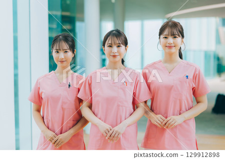 Three female nurses Three female nurses 129912898