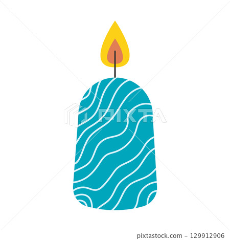 Wax candles. Aromatherapy. Home decor. Flat vector illustration isolated on a white background Wax candles. Aromatherapy. Home decor. Flat vector illustration isolated on a white background 129912906