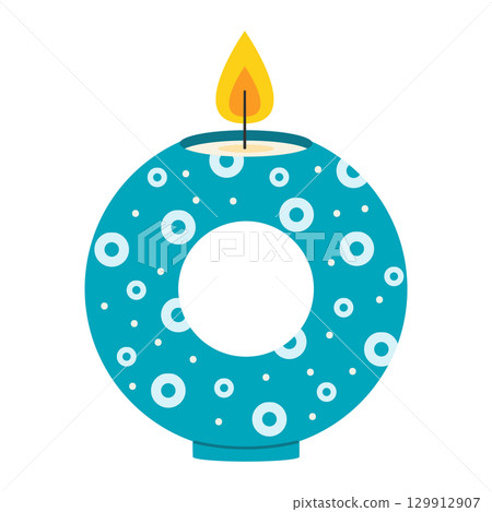 Wax candles. Aromatherapy. Home decor. Flat vector illustration isolated on a white background Wax candles. Aromatherapy. Home decor. Flat vector illustration isolated on a white background 129912907
