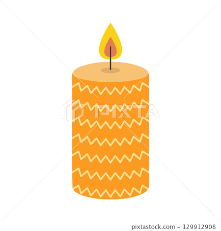 Wax candles. Aromatherapy. Home decor. Flat vector illustration isolated on a white background Wax candles. Aromatherapy. Home decor. Flat vector illustration isolated on a white background 129912908