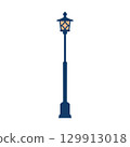Simple street lamp color illustration 129913018