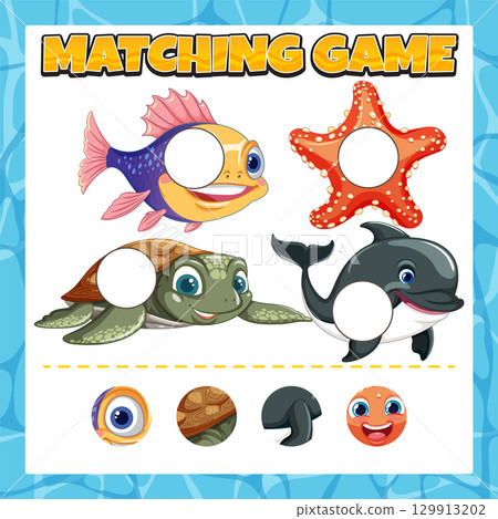 Sea Animal Matching Game for Kids Sea Animal Matching Game for Kids 129913202