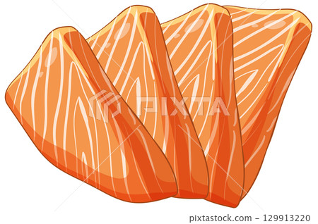 Vector Illustration of Fresh Salmon Fillets 129913220