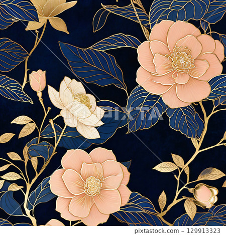 日本牡丹圖案 日本牡丹圖案 129913323