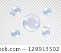 Water bubble set isolated on transparent background    129913502
