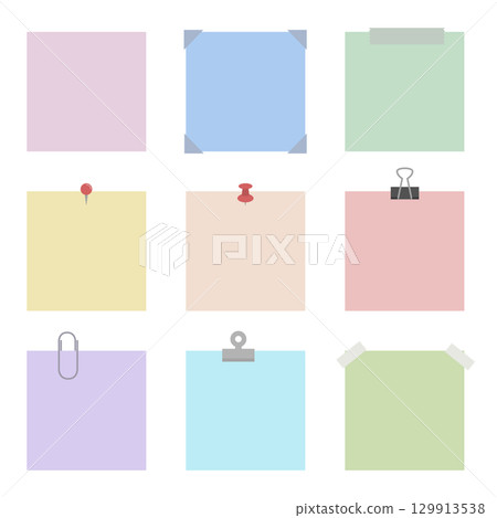 便利貼和記事本插畫素材 129913538