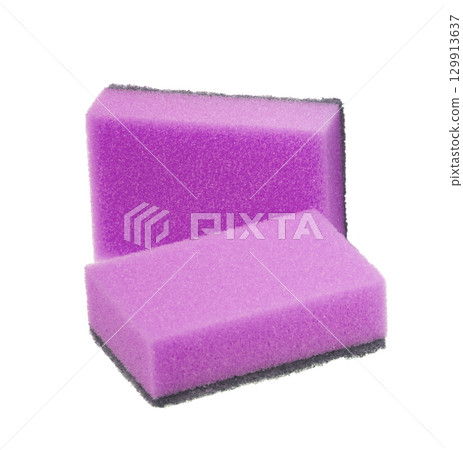 Pink kitchen sponge, domestic cleaning tool Pink kitchen sponge, domestic cleaning tool 129913637