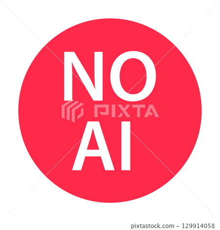 No AI sign icon vector for graphic design, logo, website, social media, mobile app, ui illustration No AI sign icon vector for graphic design, logo, website, social media, mobile app, ui illustration 129914058