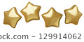 3d gold stars illustrations set isolated on white background 129914062