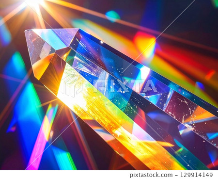 Crystal Prism Light Refraction 7 Crystal Prism Light Refraction 7 129914149
