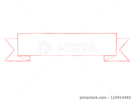 Pink simple hand-drawn ribbon-style frame Pink simple hand-drawn ribbon-style frame 129914468