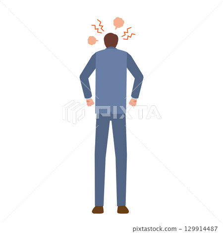 Rear view of an irritated businessman 129914487
