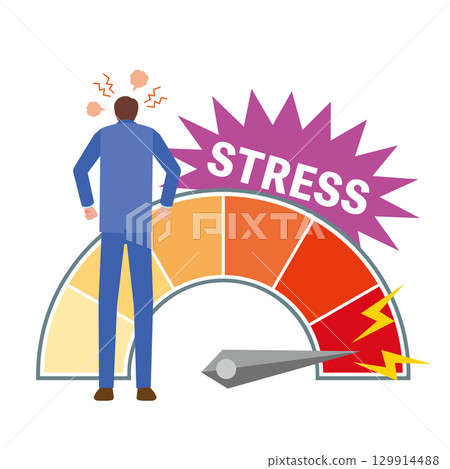 Rear view of an irritated businessman 129914488