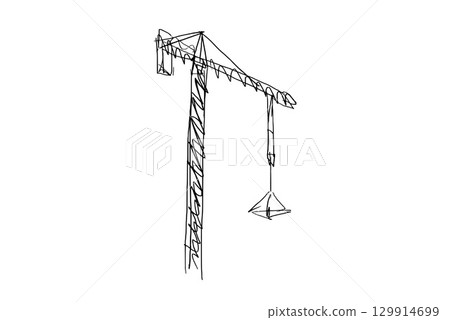 Building crane sketch 129914699