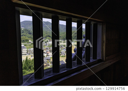 View from Ozu Castle tower and castle town scenery 129914756