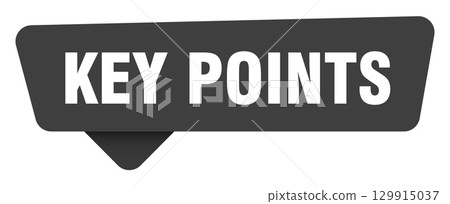 key points black sign isolated on transpatent background. key points sticker 129915037