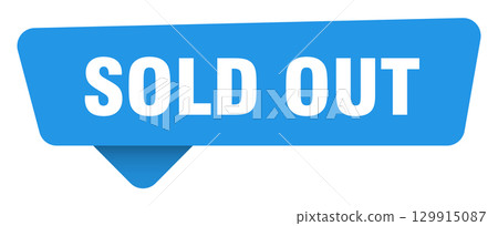 sold out sticker. sold out blue sign isolated on transpatent background 129915087