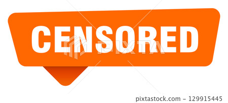 censored sticker. censored orange sign isolated on transpatent background censored sticker. censored orange sign isolated on transpatent background 129915445