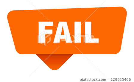 fail sticker. fail orange sign isolated on transpatent background 129915466